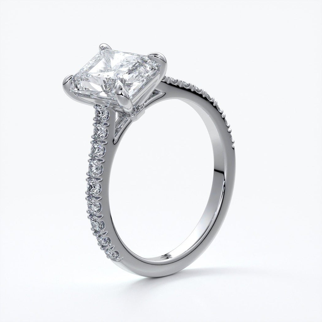 Lucinda Engagement Ring radiant diamond diamond band platinum