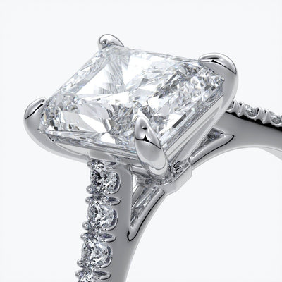 Lucinda Engagement Ring radiant diamond diamond band platinum