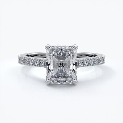 Lucinda Engagement Ring radiant diamond diamond band platinum