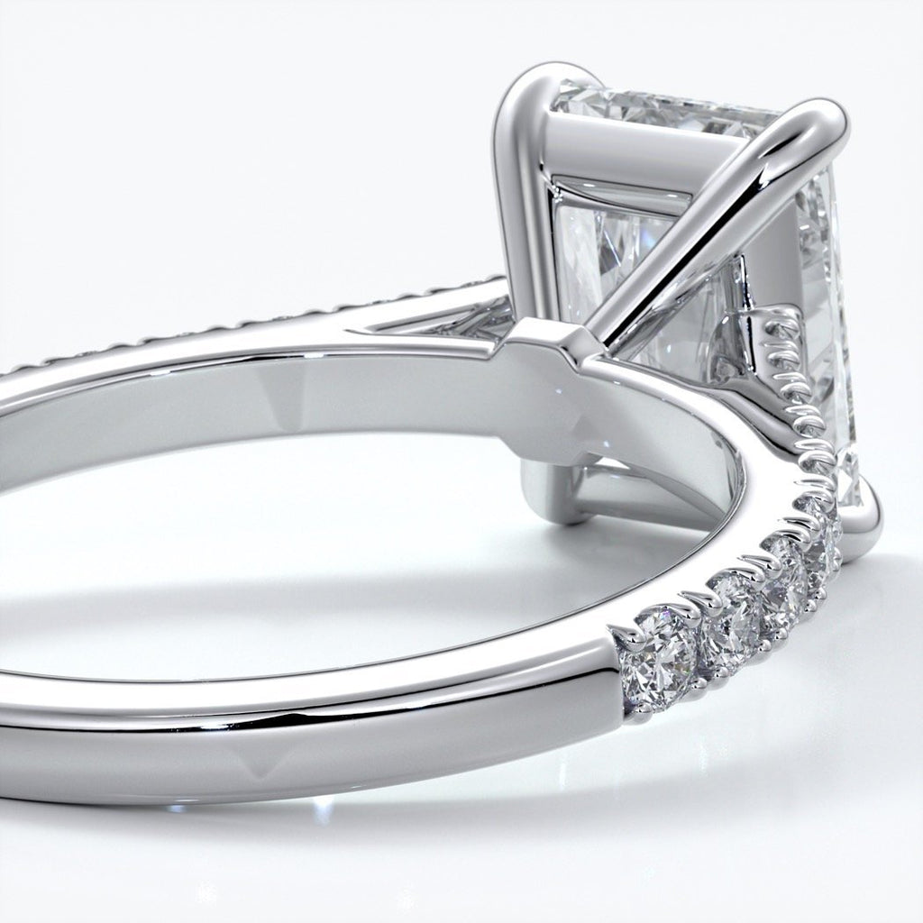 Lucinda Engagement Ring radiant diamond diamond band platinum