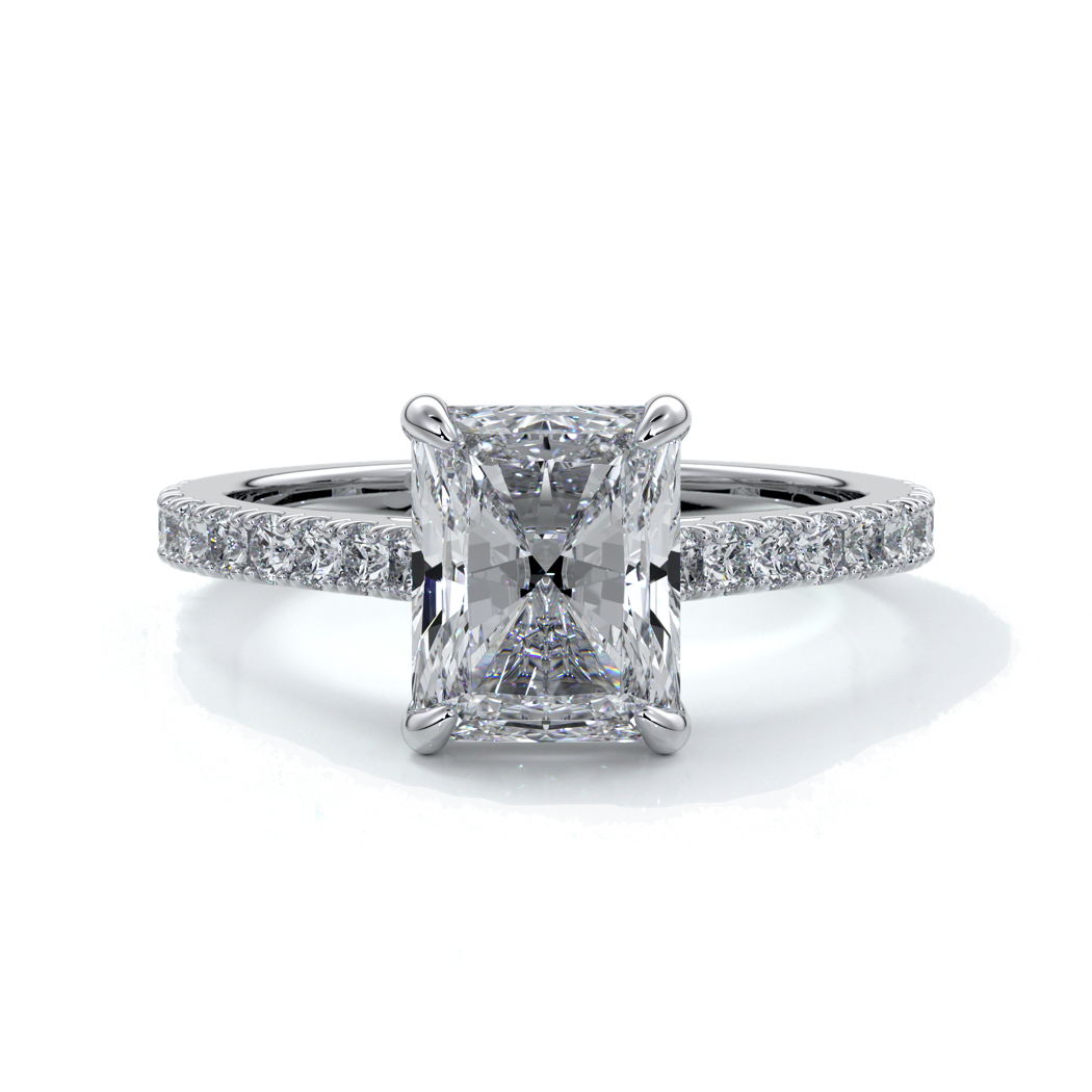 Lucinda Engagement Ring radiant diamond diamond band platinum