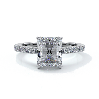 Lucinda Engagement Ring radiant diamond diamond band platinum