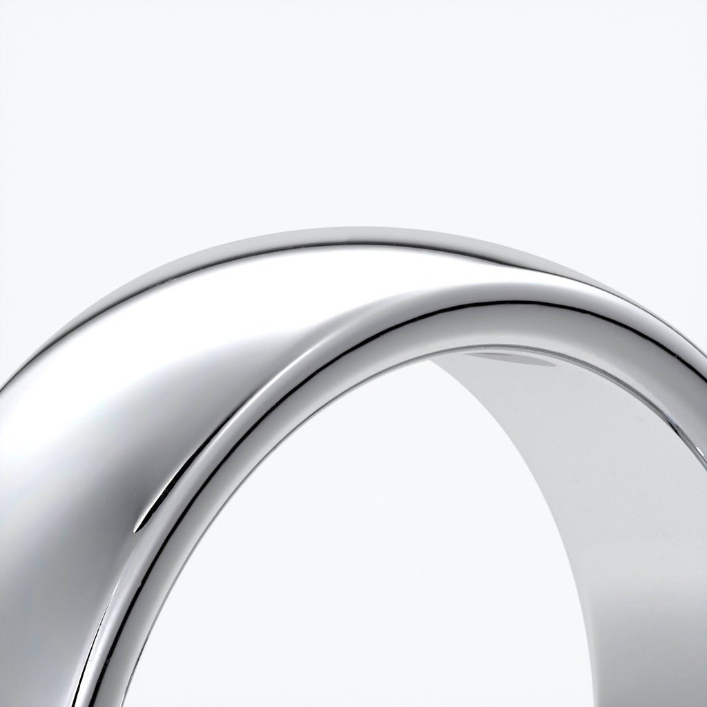 Luke Wedding ring 6mm medium round mens band 18ct white gold