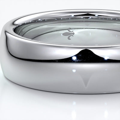 Luke Wedding ring 6mm medium round mens band 18ct white gold