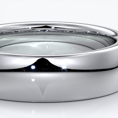 Luke Wedding ring 6mm medium round mens band 18ct white gold