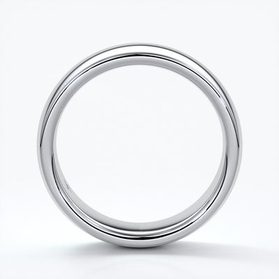 Luke Wedding ring 6mm medium round mens band 18ct white gold