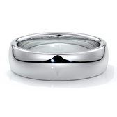 Luke Wedding ring 6mm medium round mens band 18ct white gold