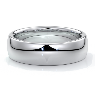 Luke Wedding ring 6mm medium round mens band 18ct white gold
