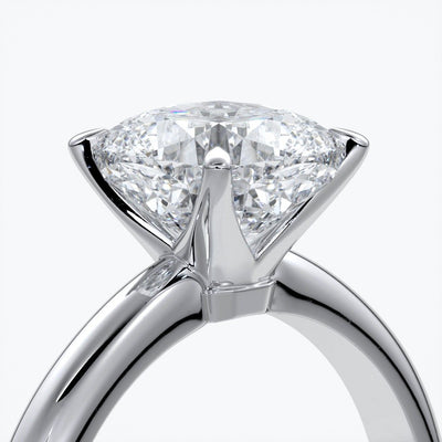 Martha Engagement Ring cushion cut diamond 4 claw platinum