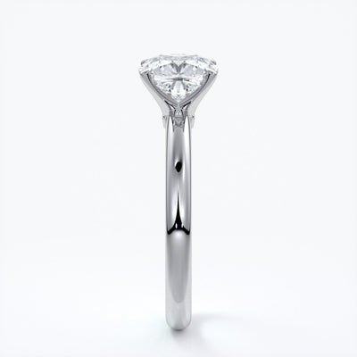 Martha Engagement Ring cushion cut diamond 4 claw platinum