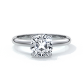 Martha Engagement Ring cushion cut diamond 4 claw platinum