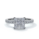 Mary Engagement Ring princess diamond band solitaire plat
