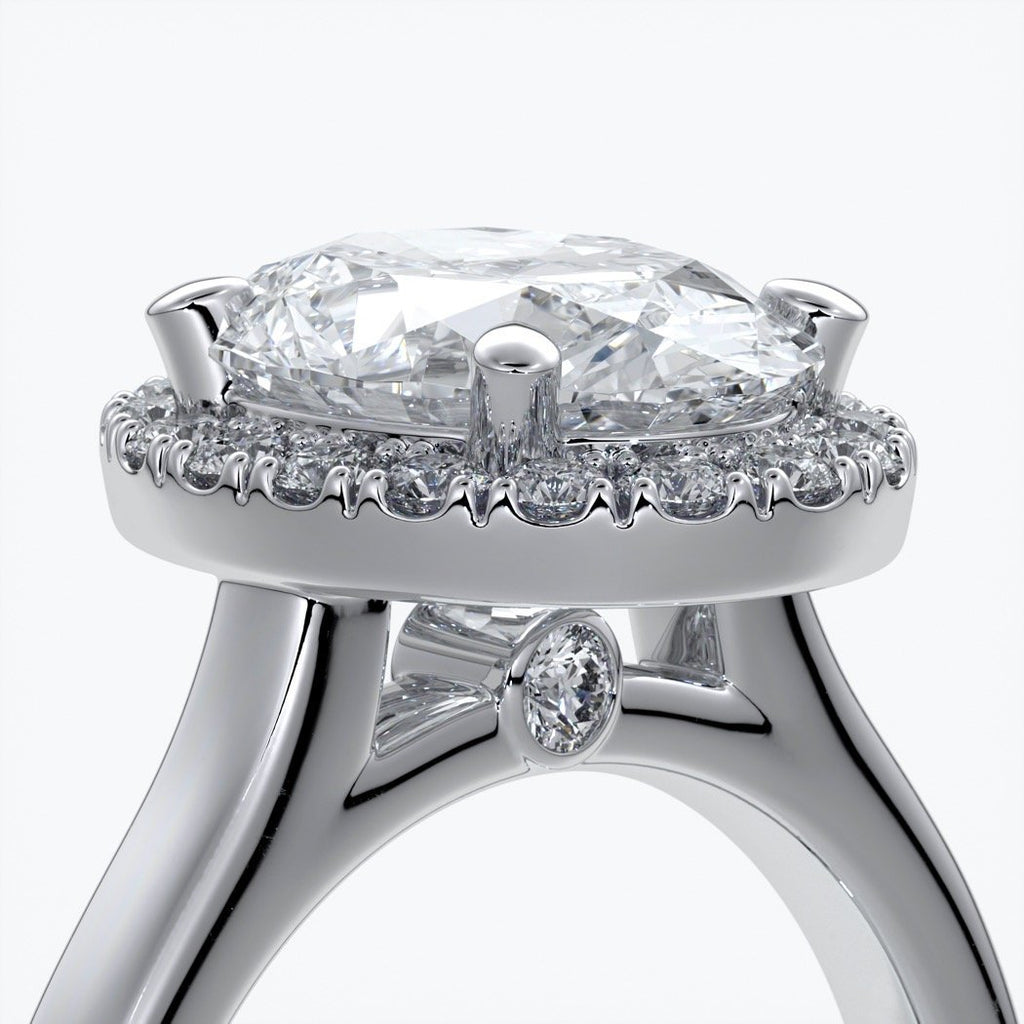 Maya Engagement Ring oval halo 18ct white gold