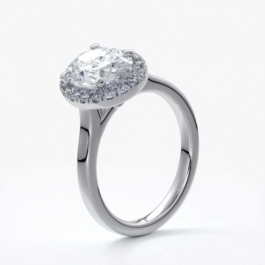 Maya Engagement Ring oval halo 18ct white gold