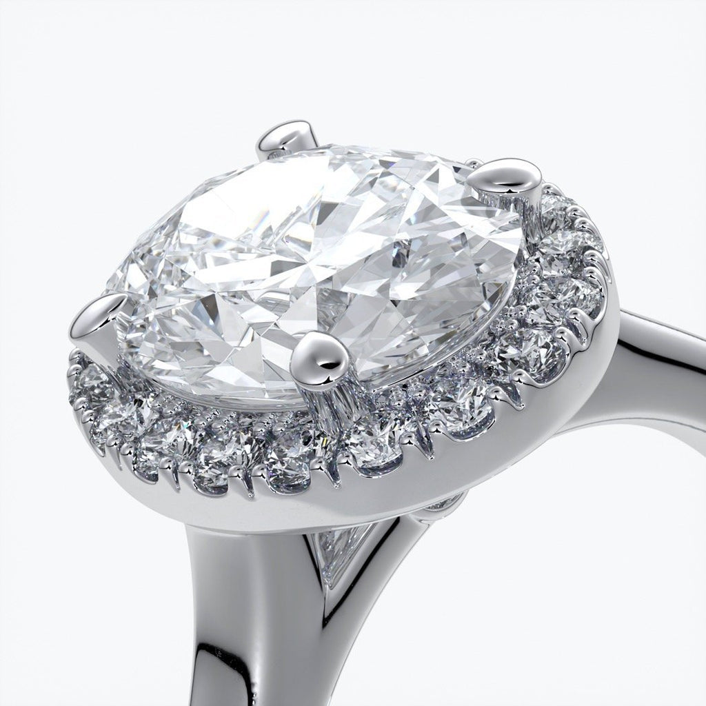 Maya Engagement Ring oval halo 18ct white gold