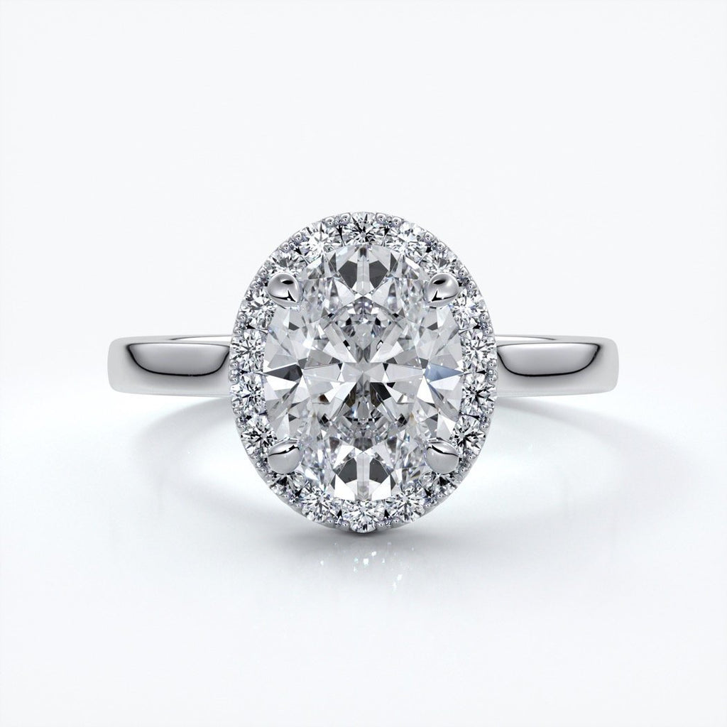 Maya Engagement Ring oval halo 18ct white gold