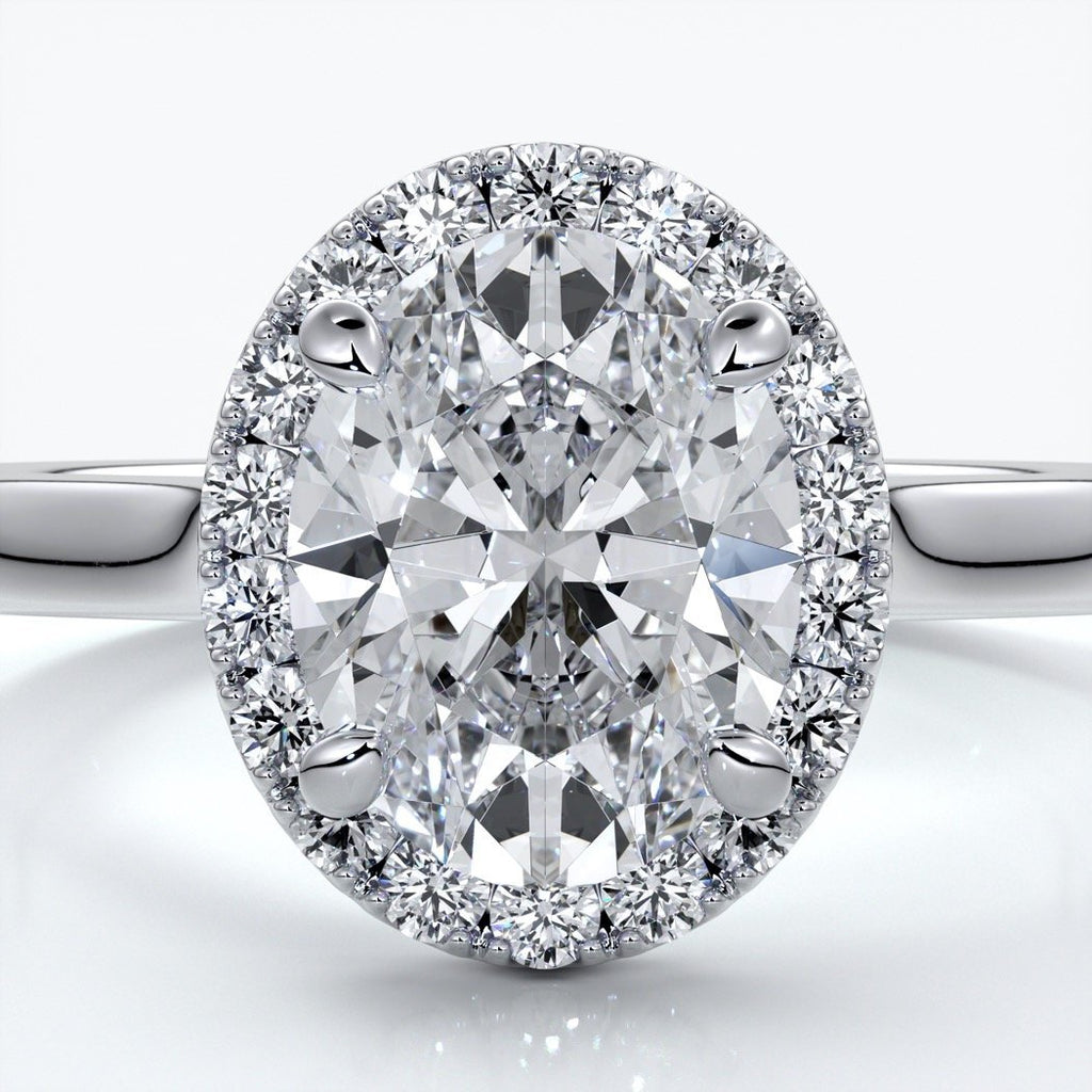 Maya Engagement Ring oval halo 18ct white gold