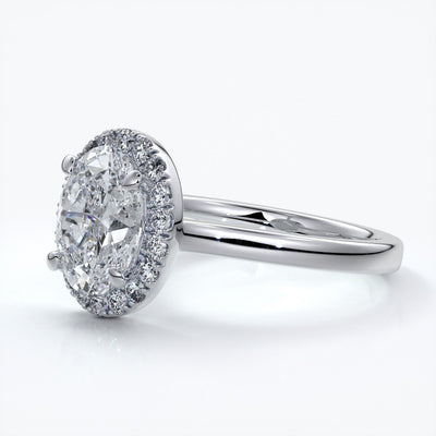 Maya Engagement Ring oval halo 18ct white gold