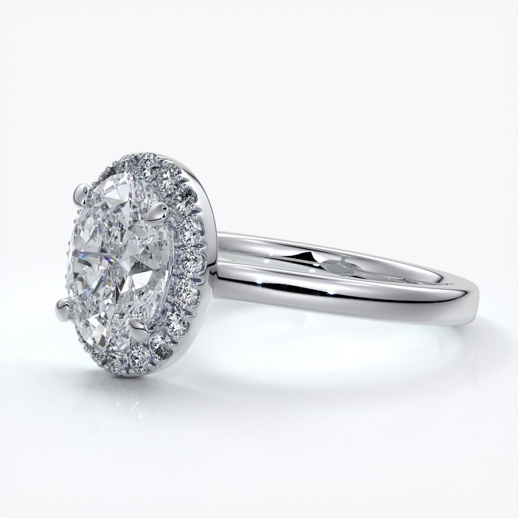 Maya Engagement Ring oval halo 18ct white gold