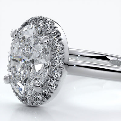 Maya Engagement Ring oval halo 18ct white gold