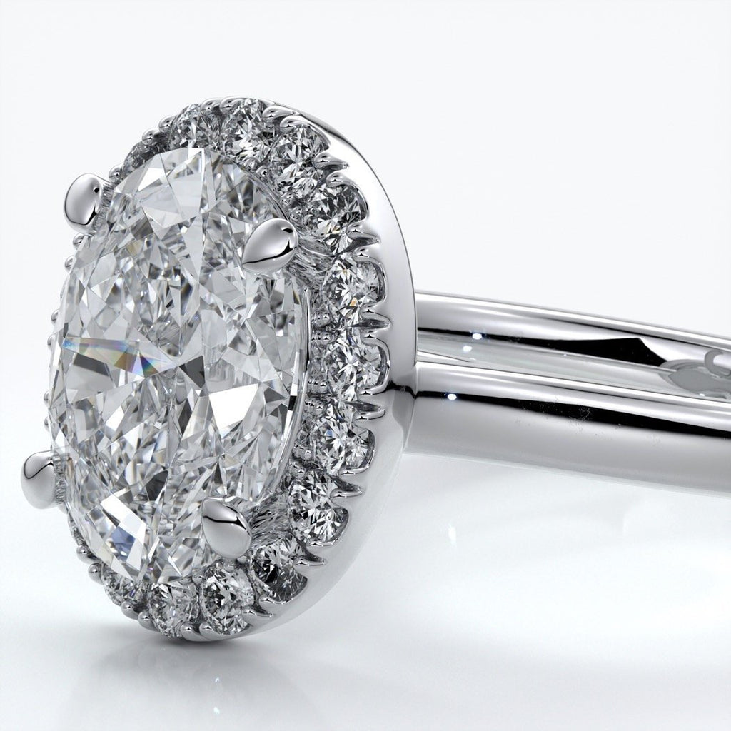 Maya Engagement Ring oval halo 18ct white gold