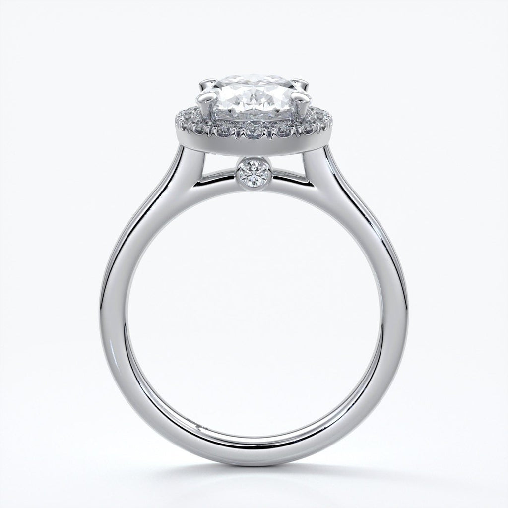 Maya Engagement Ring oval halo 18ct white gold