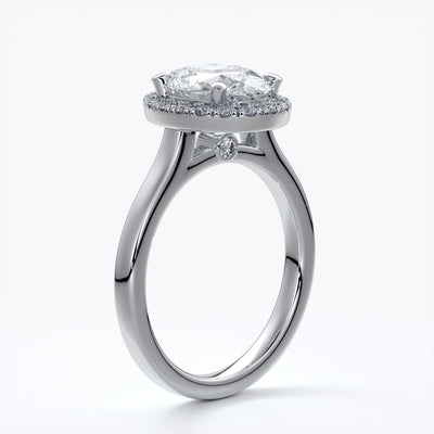Maya Engagement Ring oval halo 18ct white gold