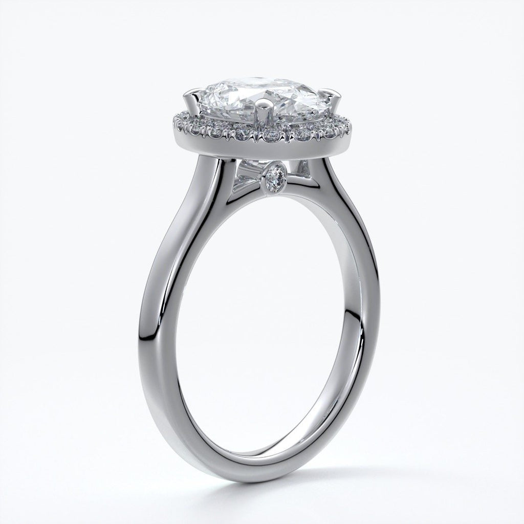 Maya Engagement Ring oval halo 18ct white gold