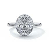 Maya Engagement Ring oval halo 18ct white gold