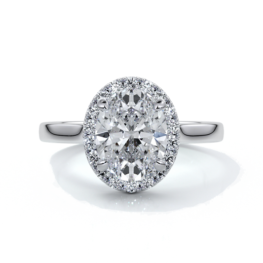Maya Engagement Ring oval halo 18ct white gold
