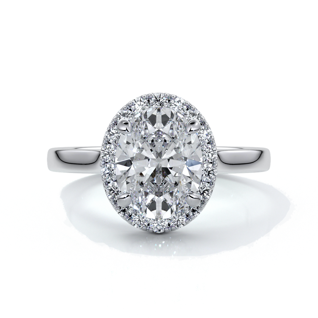 Maya Engagement Ring oval halo 18ct white gold