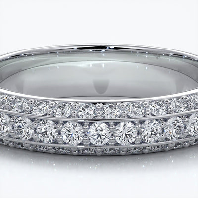 Natalie Wedding ring micro paved diamonds platinum