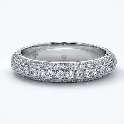 Natalie Wedding ring micro paved diamonds platinum