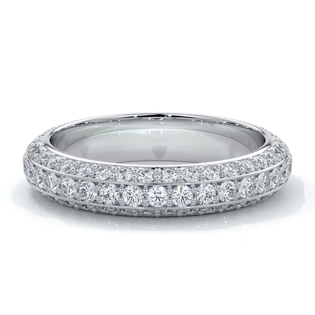 Natalie Wedding ring micro paved diamonds platinum