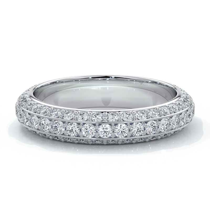 Natalie Wedding ring micro paved diamonds platinum