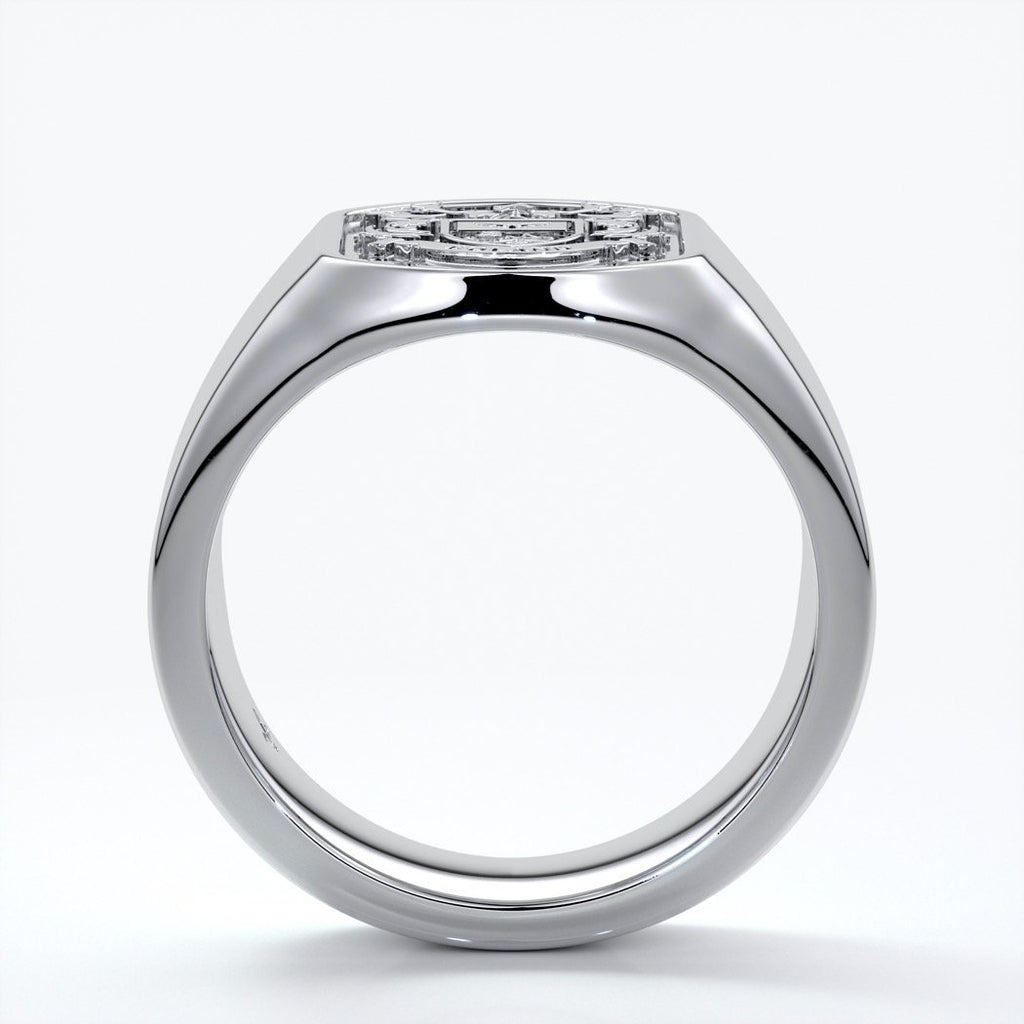 Nicholas Wedding ring crest ring 18ct white gold