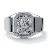 Otto Wedding rings crest ring monogram 18ct white gold