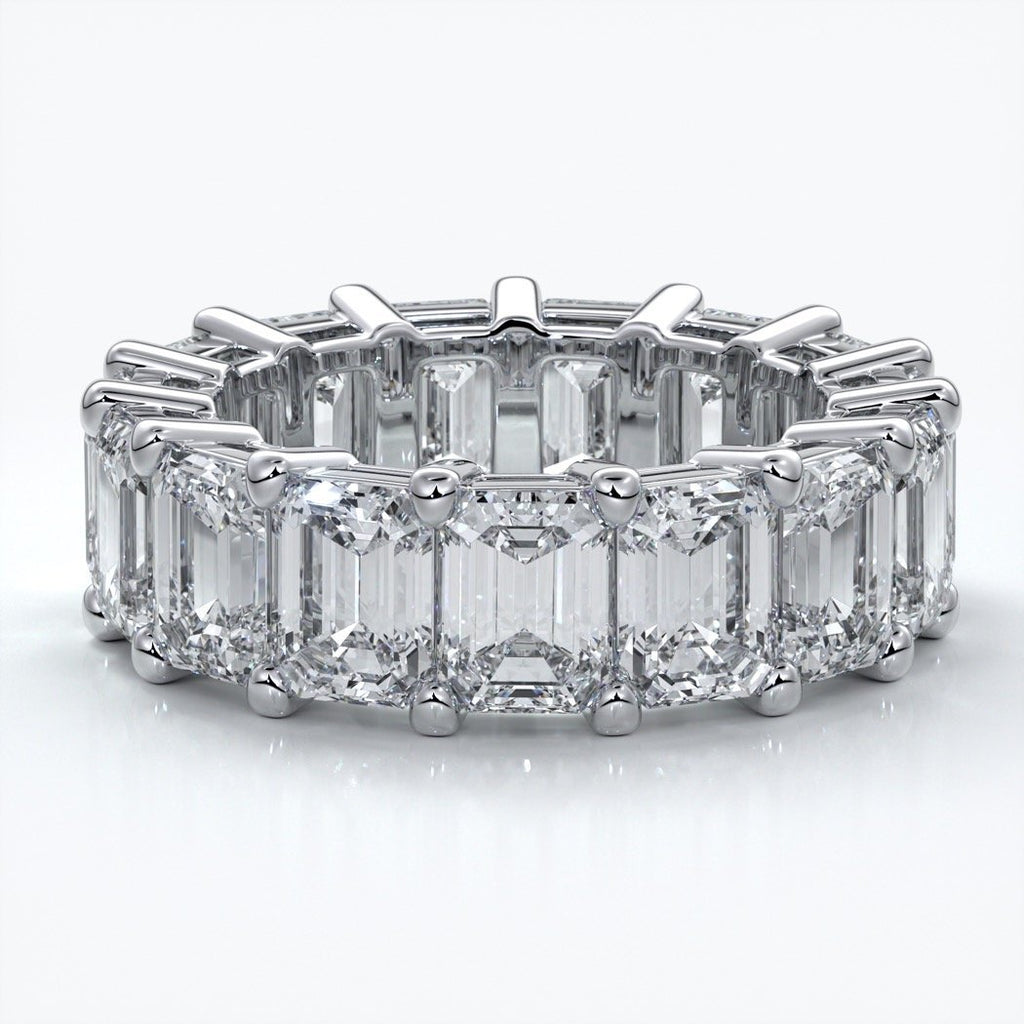 Rachel Wedding ring emerald diamond 18ct white gold