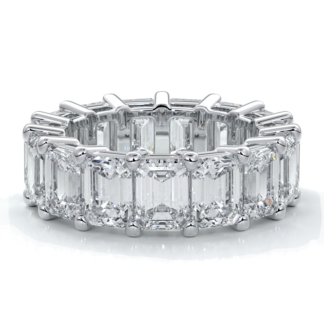 Rachel Wedding ring emerald diamond 18ct white gold