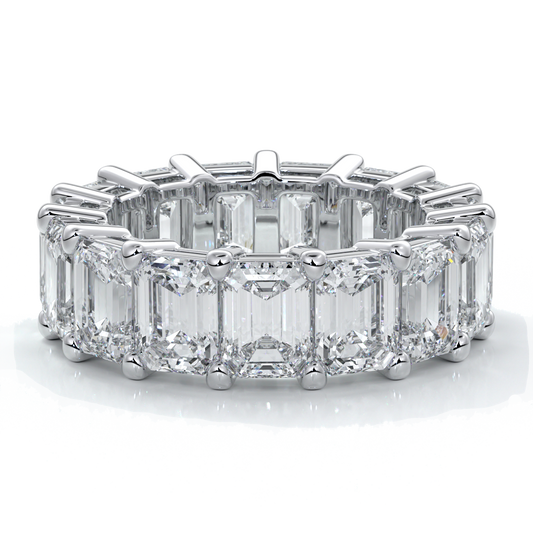 Rachel Wedding ring emerald diamond 18ct white gold