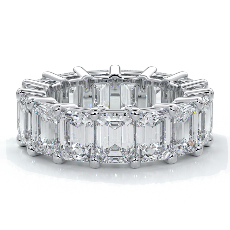 Rachel Wedding ring emerald diamond 18ct white gold