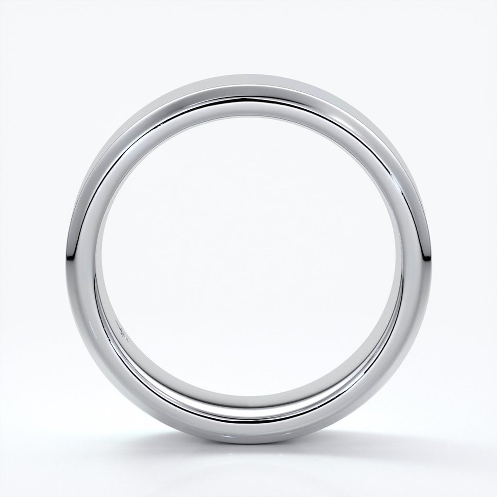 William Wedding ring 6mm bevel mens band 18ct white gold